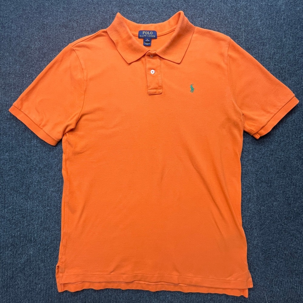 Polo Ralph Lauren Mens XL Orange Short Sleeve Cotton Pique Pony Logo Polo Shirt - Picture 2 of 4